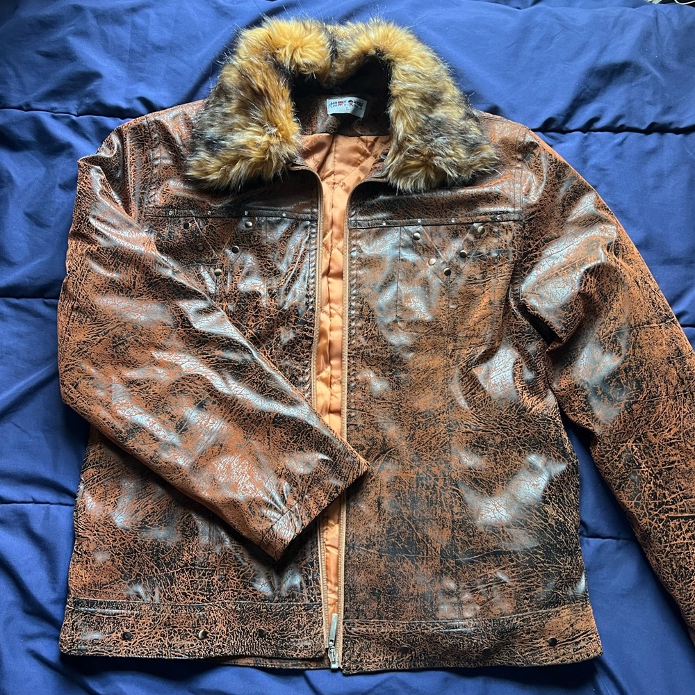 Y2k fur collar jacket